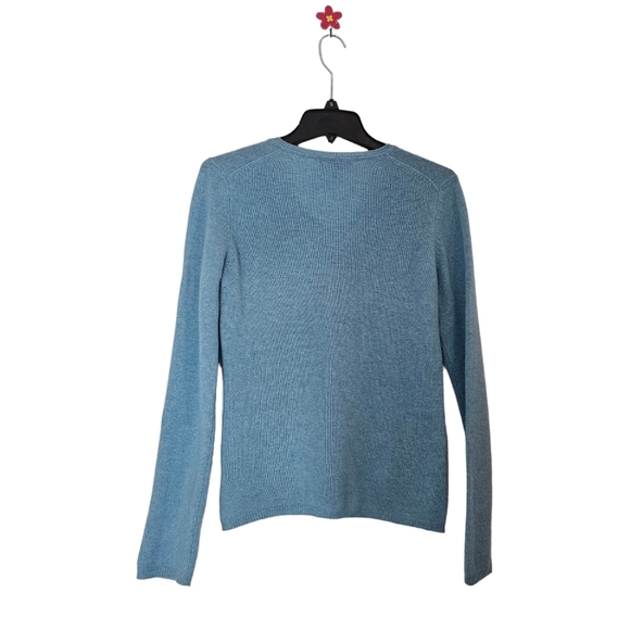 Charter Club Cashmere V Neck Blue Sweater Small Preowned - Picture 7 of 8